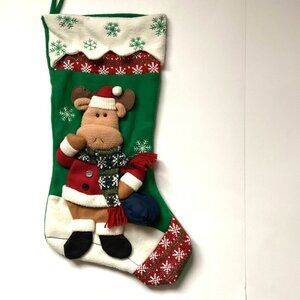 3d Christmas Holiday Big Large Hanging Stocking Rudolph Festive Decor